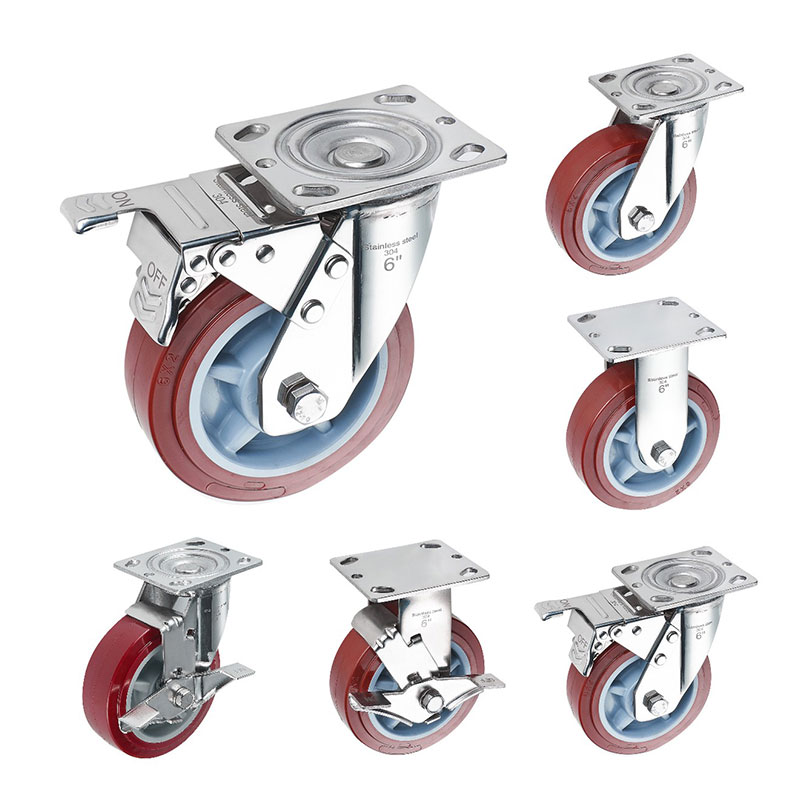 SUS304 Heavy Duty Casters 폴리 우레탄